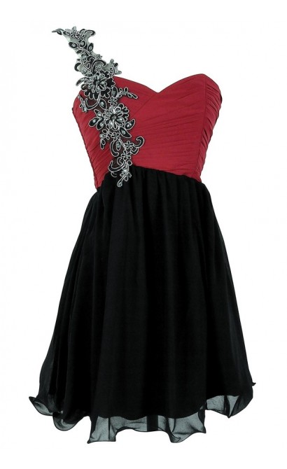 Black and Berry Vine Embellished Designer Dress